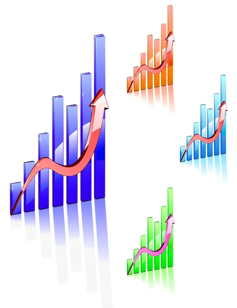 Wykresy Kolor Koncepcja Projektowania Biznes — Wektor stockowy