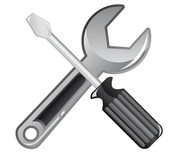 Schraubenschlüssel Und Schraubenzieher Symbol Für Webdesign — Stockvektor