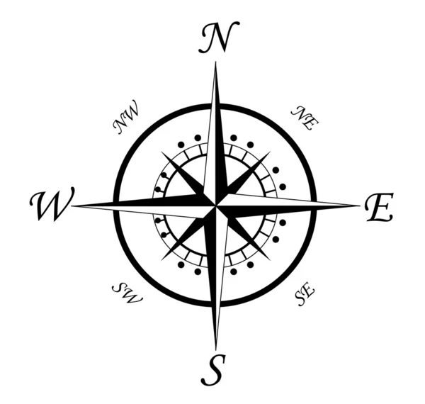 指南针设计白色上孤立的符号 — 图库矢量图片