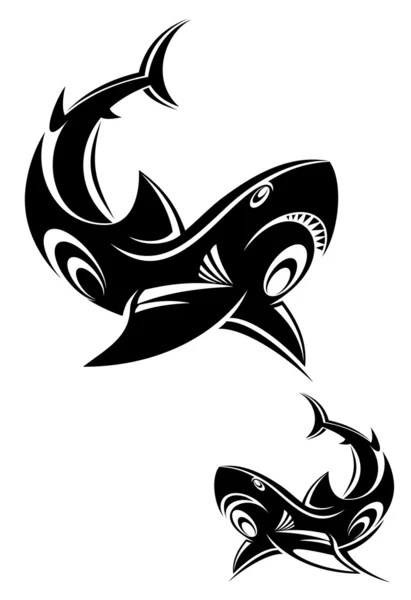 Hai-Tätowierung — Stockvektor