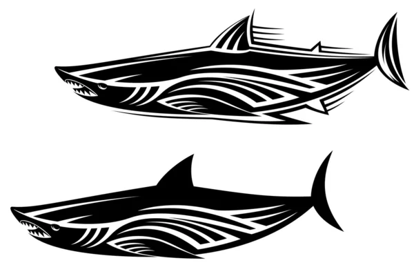 Haai tattoo — Stockvector