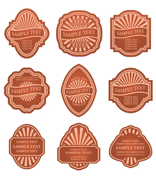 Set of old brown labels — Stock Vector