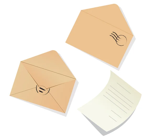 Letter Envelopes White Background — Stock Vector