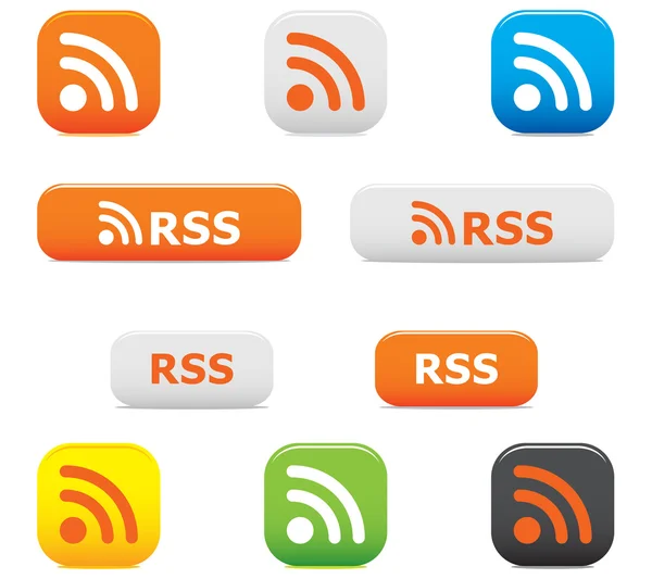 Set of RSS Buttons — Stock Vector © Irzikot #2618639