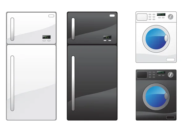 Buzdolabı ve çamaşır makinesi — Stok Vektör