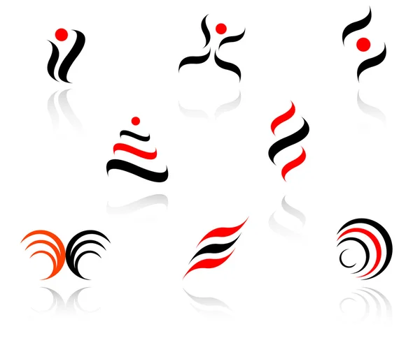 Set Rode Zwarte Symbolen Witte — Stockvector