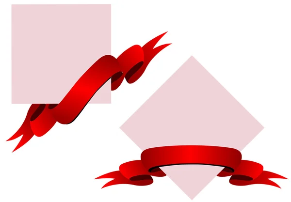 Κόκκινες κορδέλες με πανό — Διανυσματικό Αρχείο