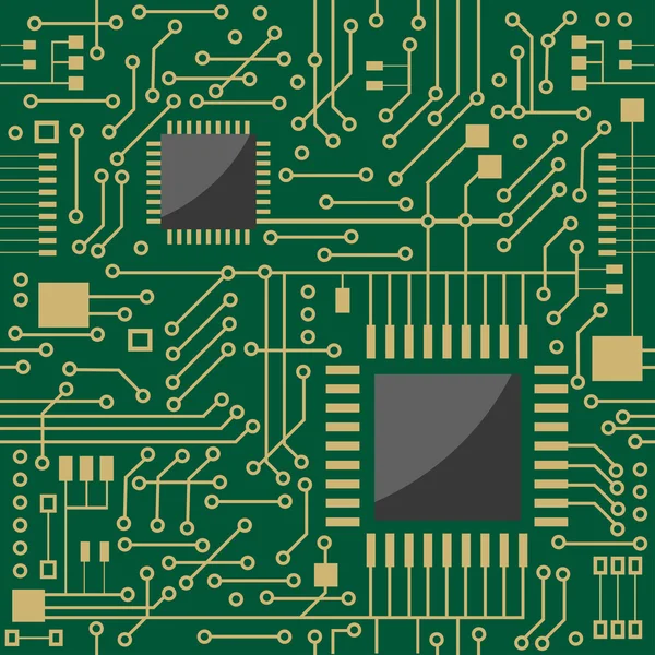 Computer Microcircuit Technology Concept Background — Stock Vector