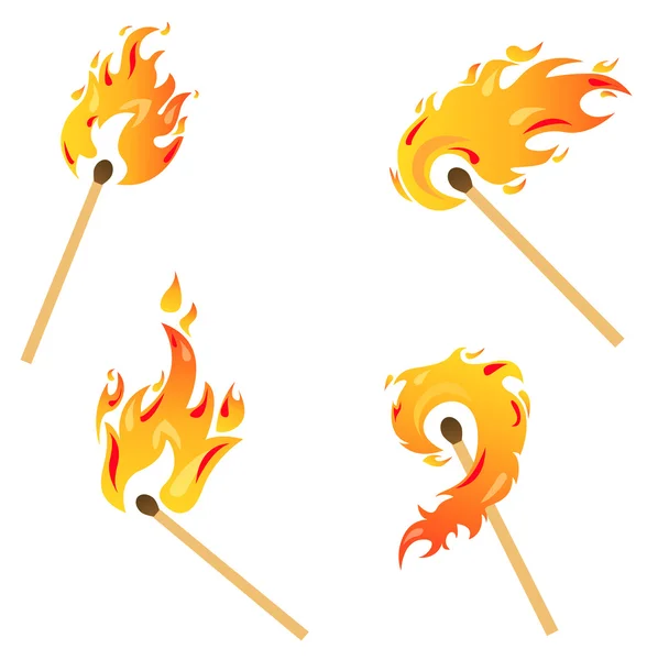 Ensemble de flammes — Image vectorielle