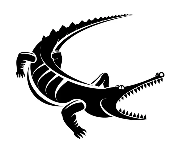 Izolované Tvar Krokodýla Jako Maskot — Stockový vektor