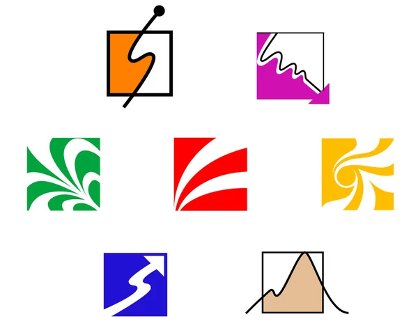 Set Simboli Colore Isolati Sul Bianco — Vettoriale Stock