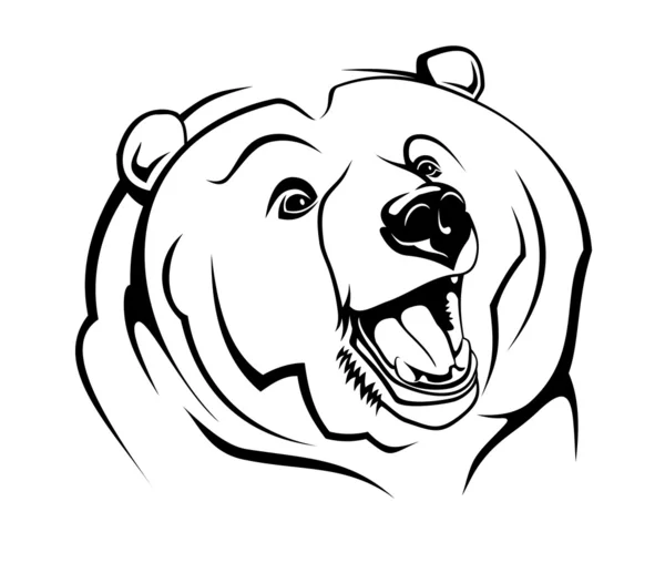 Wild Bear Mascot Isolated White — Stock Vector