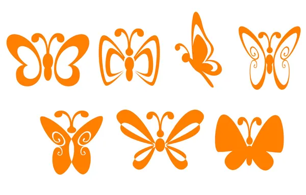 Símbolos de borboleta — Vetor de Stock