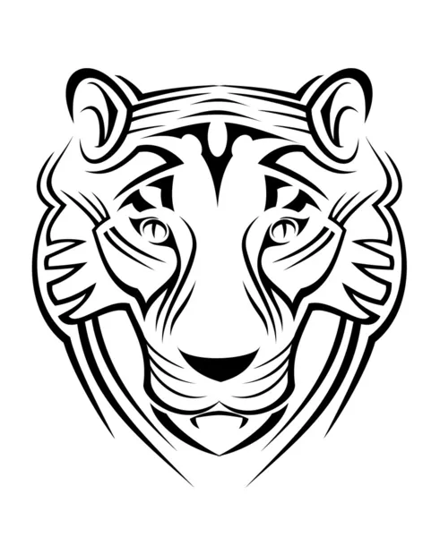 老虎签署孤立的白色作为野生动物的象征 — 图库矢量图片