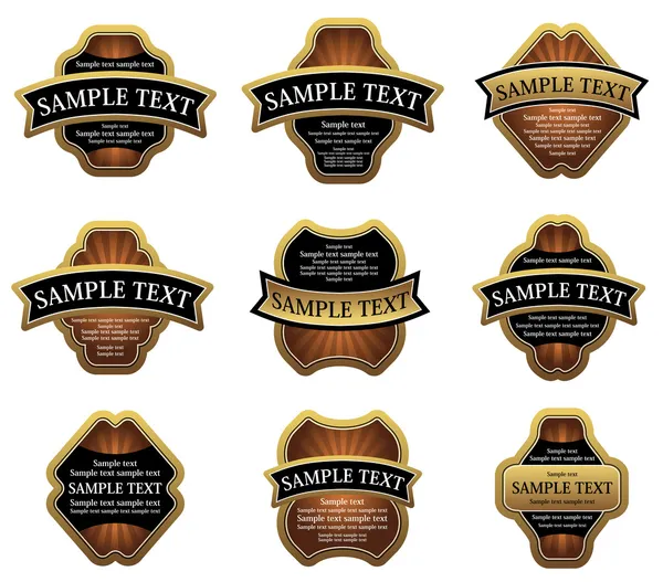 Ensemble d'étiquettes dorées — Image vectorielle