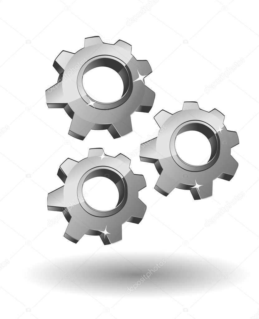 Gears and pinions icons for web design