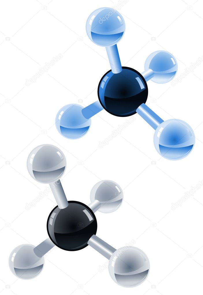 Molecule design in two colors for science concept