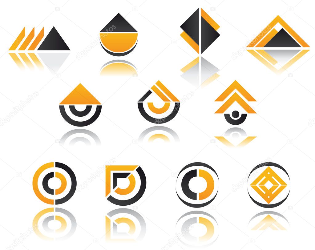 Set of color symbols isolated on white