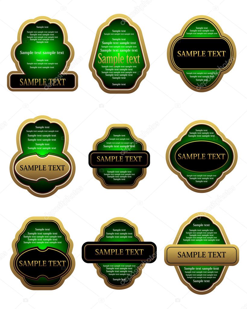Set of vintage gold labels for design food and beverages