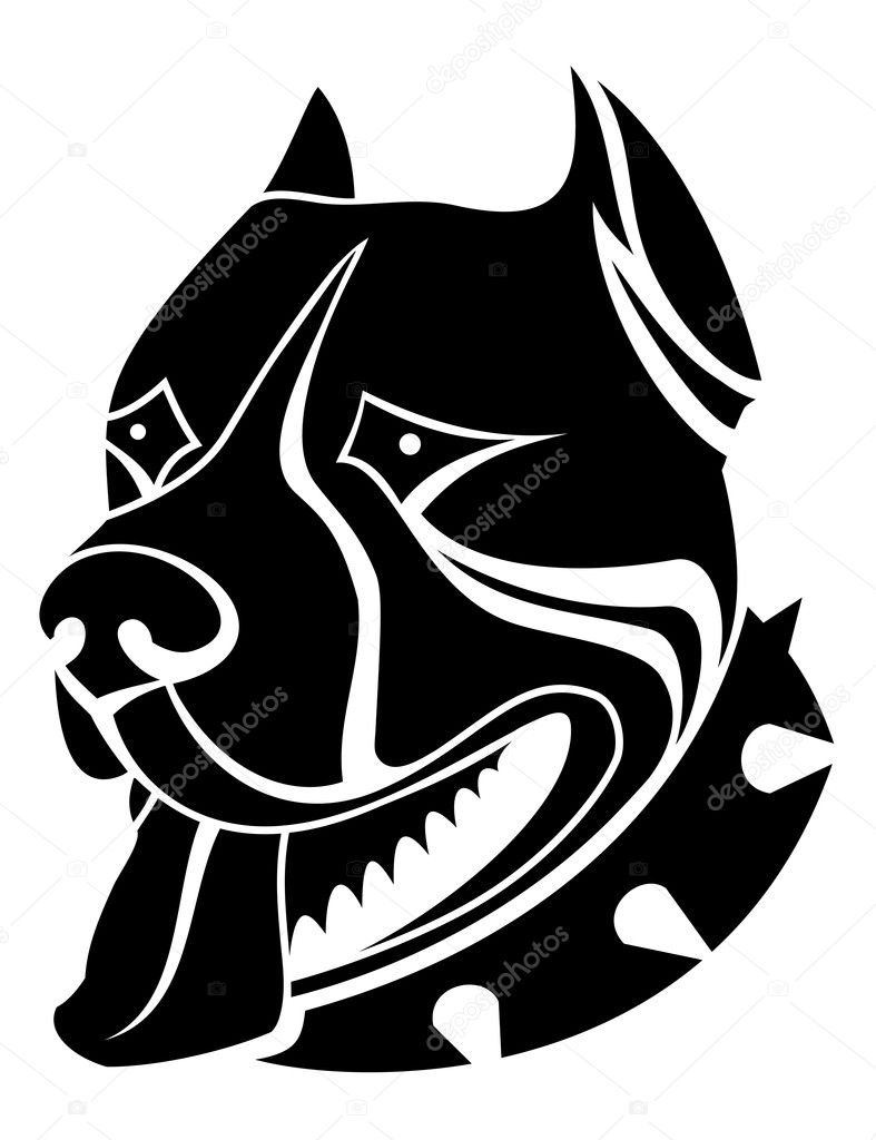 Isolated guard dog as a symbol or emblem