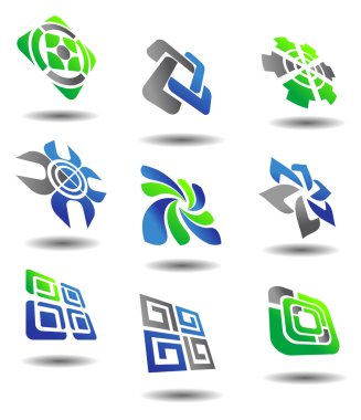 Set of abstract symbols clipart