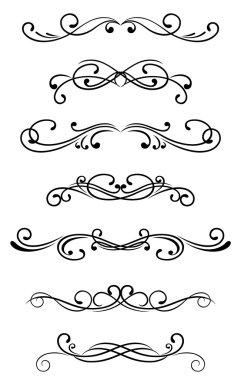 Swirl elements and monograms for design and decorate clipart