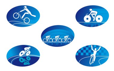 Bicycle sport icons clipart