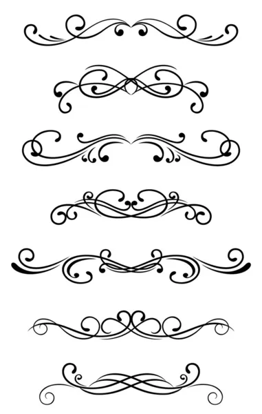 Swirl Elements Monograms Design Decorate — Stock Vector