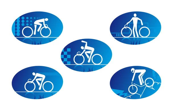 自転車スポーツのためのアイコン設計セット — ストックベクタ