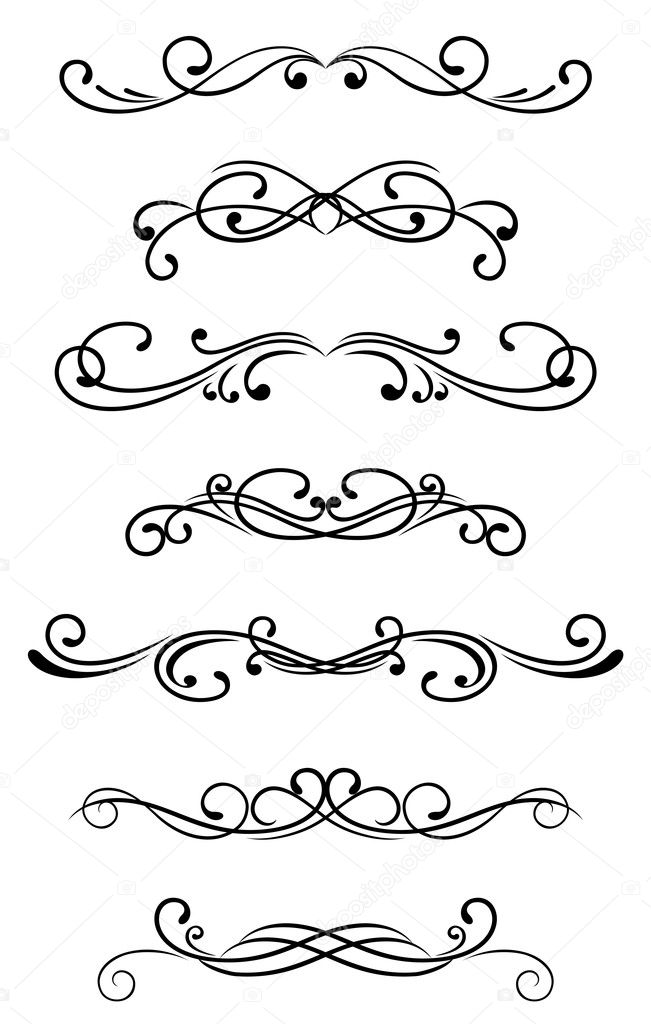 Swirl elements and monograms for design and decorate