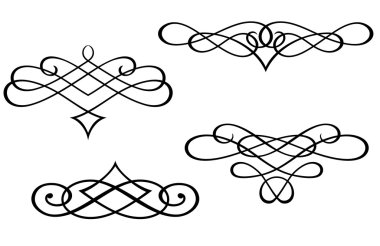 Monograms and swirl elements clipart