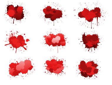 Red ink blobs clipart
