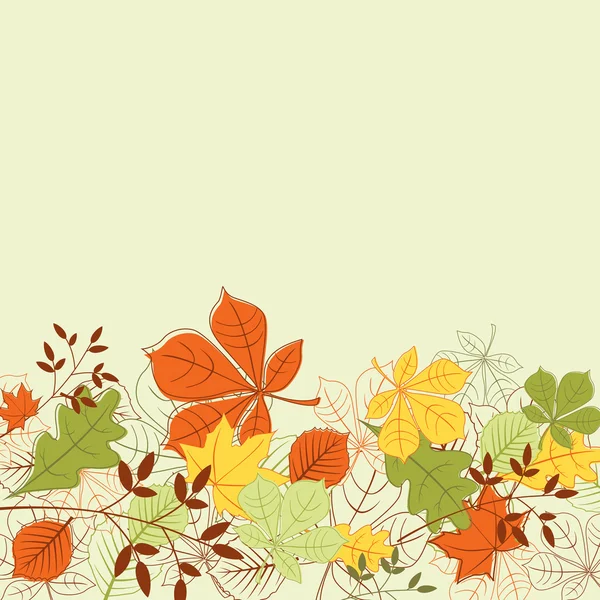 Autumn Colorful Leaves Background Thanksgiving Design — Stock Vector