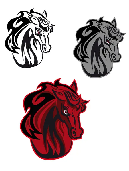 Tatuagem Desenhos Animados Cavalo Para Design Isolado Branco —  Vetores de Stock