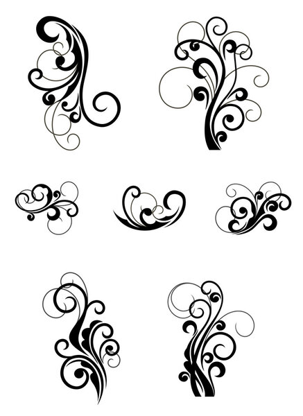Floral patterns for design isolated on white