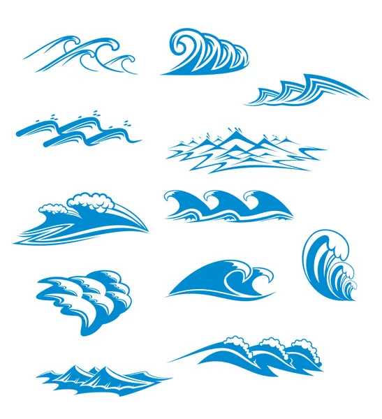 Набір хвильових символів — стоковий вектор