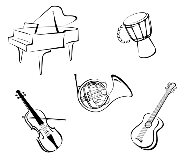 Tocando instrumentos musicales imágenes de stock de arte vectorial |  Depositphotos