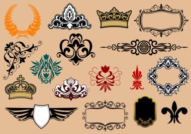 Heraldic elements clipart