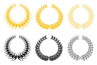 Set of laurel wreaths clipart