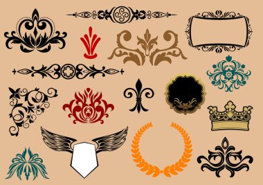 Heraldic elements clipart