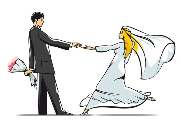 Mariée et marié — Image vectorielle