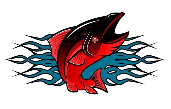 Vissen tattoo — Stockvector