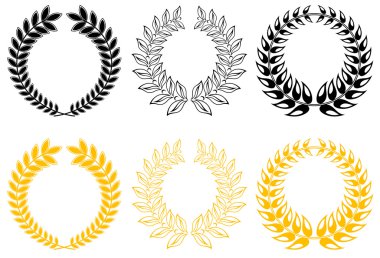 Set of laurel wreaths clipart