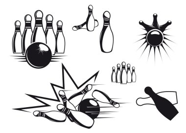 Bowling symbols clipart