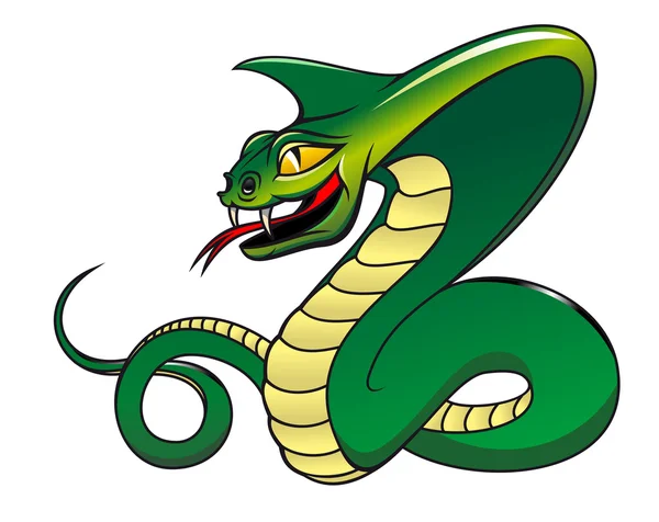 Tehlike yeşil Kobra — Stok Vektör