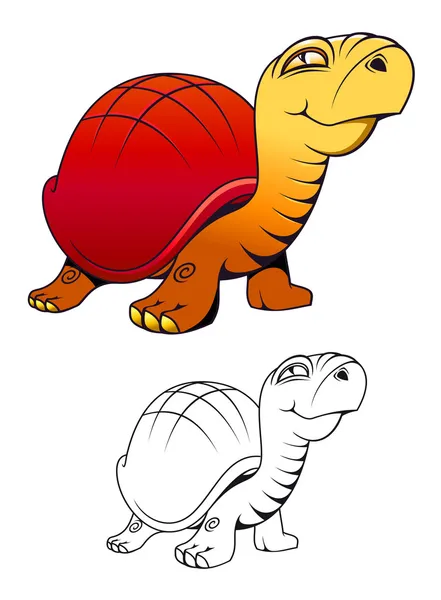 Tecknade roliga sköldpadda — Stock vektor