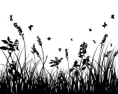 Meadow silhouettes clipart