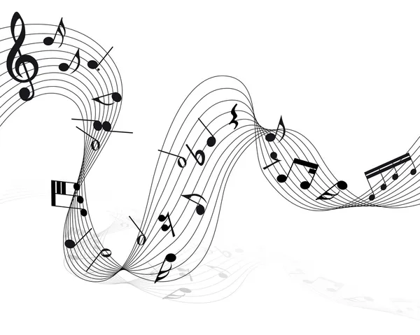Fondo Del Personal Notas Musicales Vectoriales Para Uso Diseño — Archivo Imágenes Vectoriales