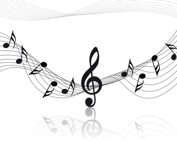 Vector Music Notes Staff Background Design Use — стоковый вектор