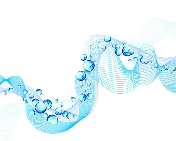 空気の泡を持つ抽象的な水ベクトル背景 — ストックベクタ